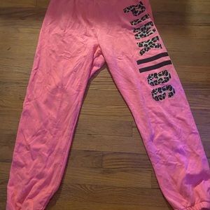 VS Pink Cheetah Sweatpants Jogger Style